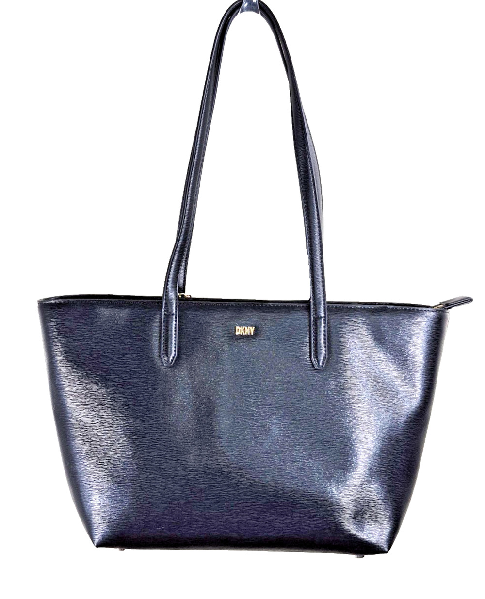 DKNY Black Bryan Medium Tote Bag Shoulder Handbag 10" Tall Vegan Faux Leather